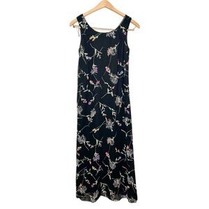 Vintage Talbots 90s Y2K‎ Colorful Floral Print Sleeveless Midi Dress 4